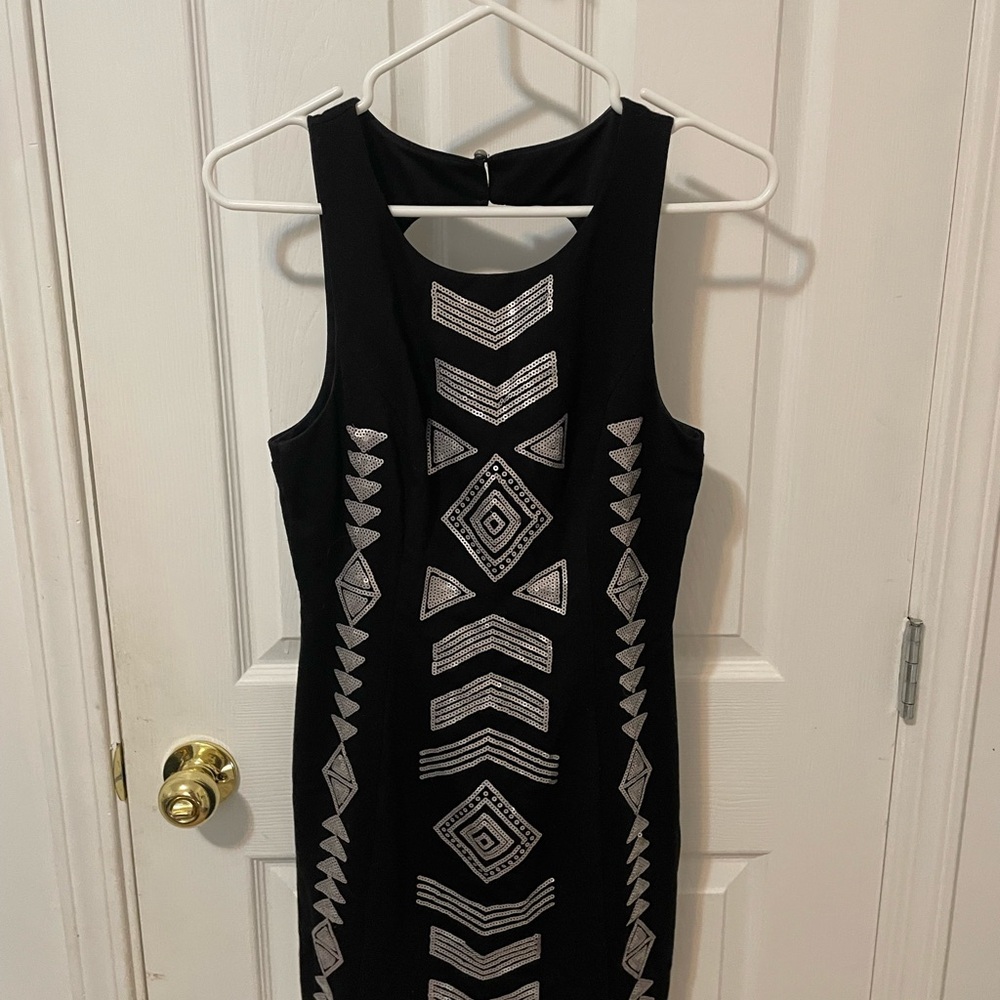 Black and Silver Aztec Dress
